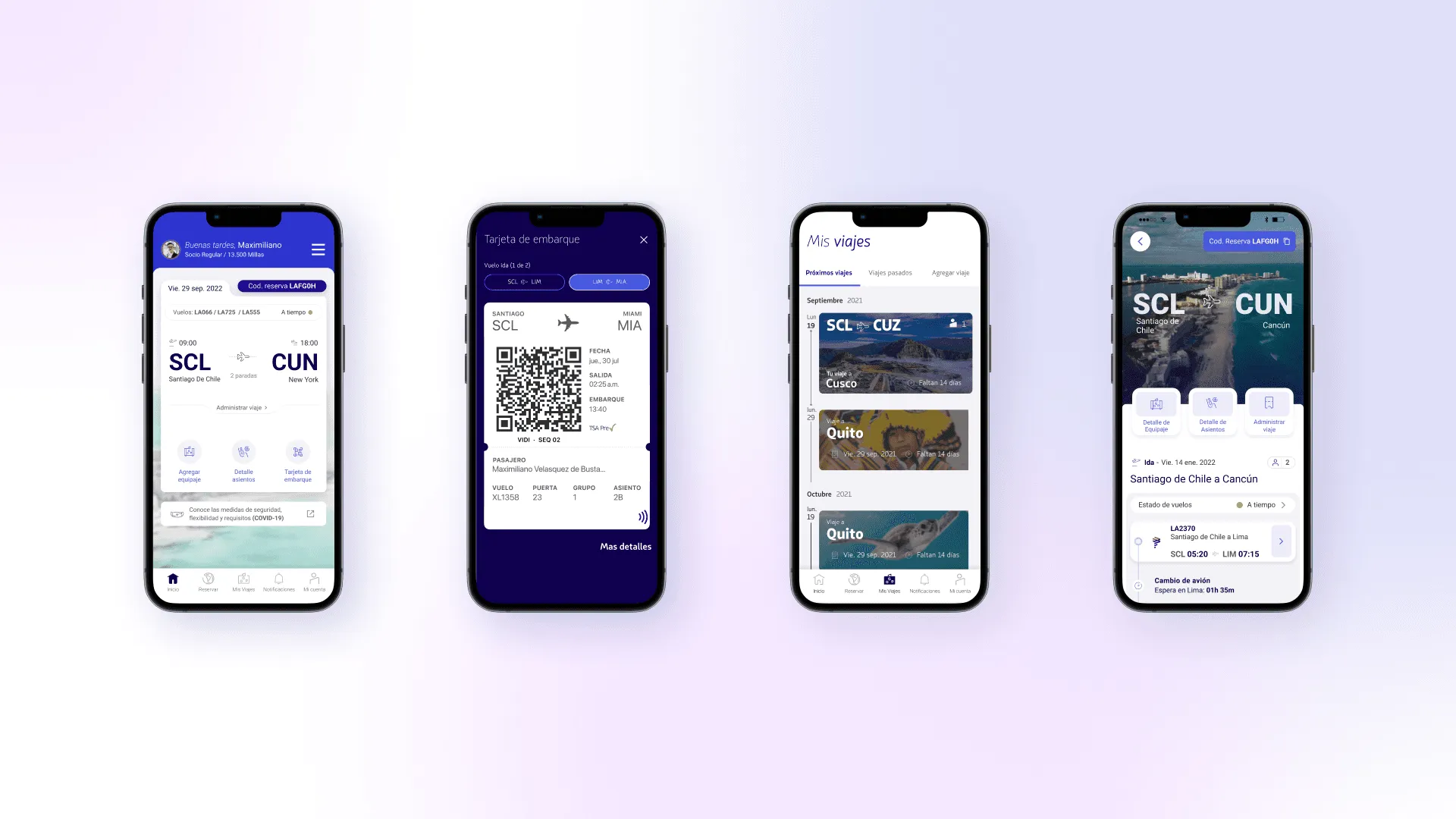 The redesigned LATAM Airlines app on a phone