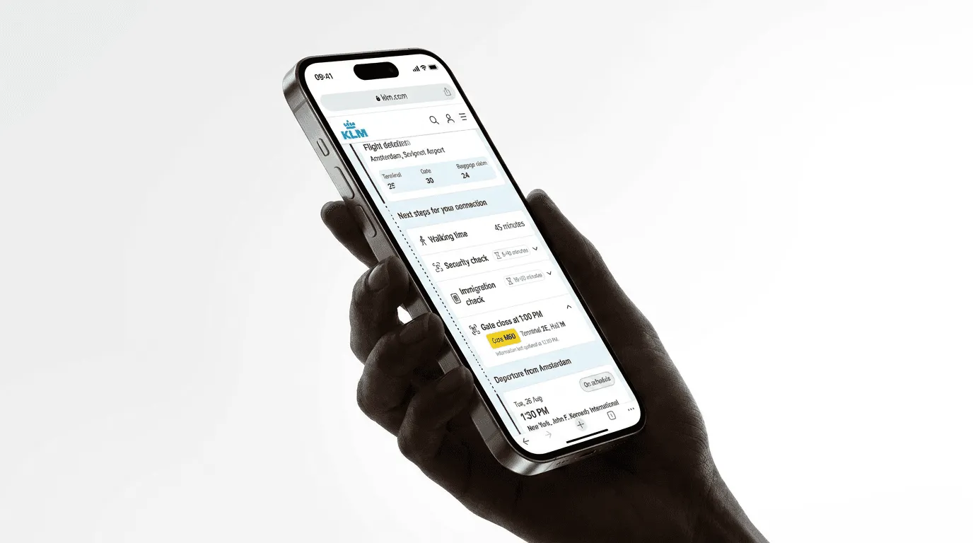 The connection steps screen on a phone held in hand