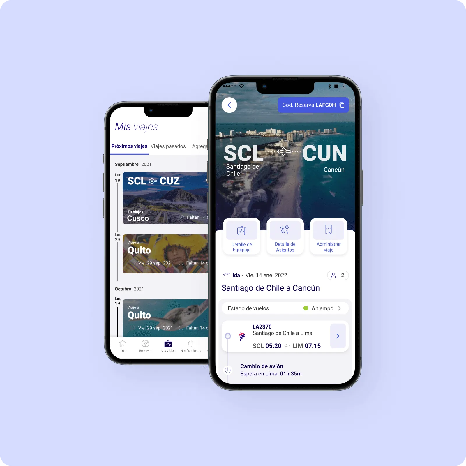 The redesigned My trips page