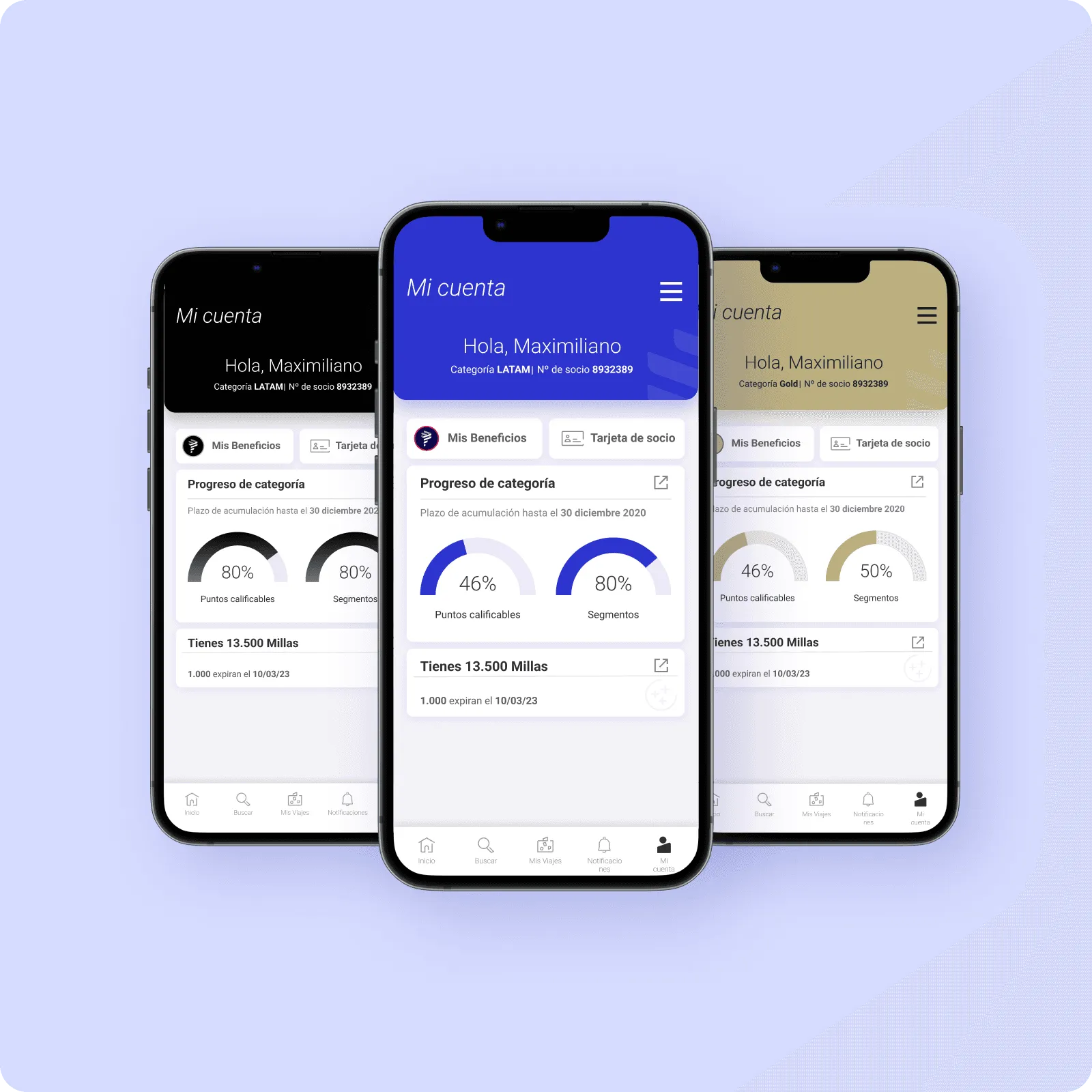 The redesigned profile with loyalty status and points